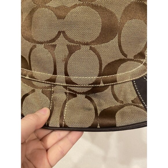 Coach Hobo Bag Womens Large Brown Signature Avary Canvas Leather Purse F13805 - Picture 3 of 7